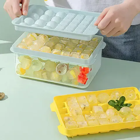 Кухонні лотки для льоду, контейнер для зберігання льоду з герметичною кришкою, 36/144 комірок, міні Штабелований контейнер для льоду для морозильної камери