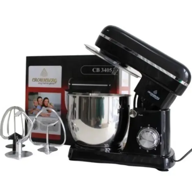 Кухонний комбайн Crownberg CB-3405 планетарний міксер, тестоміс із чашею на 5 літрів