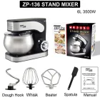 Кухонний тістоміс міксер 4в1 3500 Вт на 6 літрів Zepline з нержавіючої сталі ZP-136