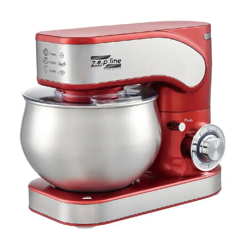 Кухонний тістоміс міксер 4в1 3500 Вт на 6 літрів Zepline з нержавіючої сталі ZP-136
