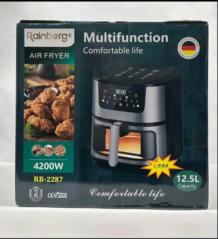 Аерофритниця Rainberg RB-2287 Потужна фритюрниця 4200 Вт Аерогриль для приготування без олії Фритюрниця 12,5 л