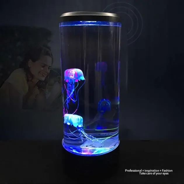 Лампа - нічник зі світлодіодними медузами ZmX LED Jellyfish Mood Lamp Приліжковий світлодіодний настільний