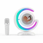 Лампа-нічник з бездротовою bluetooth колонкою RGB підсвічуванням та двома мікрофонами в комплекті для караоке YS-110