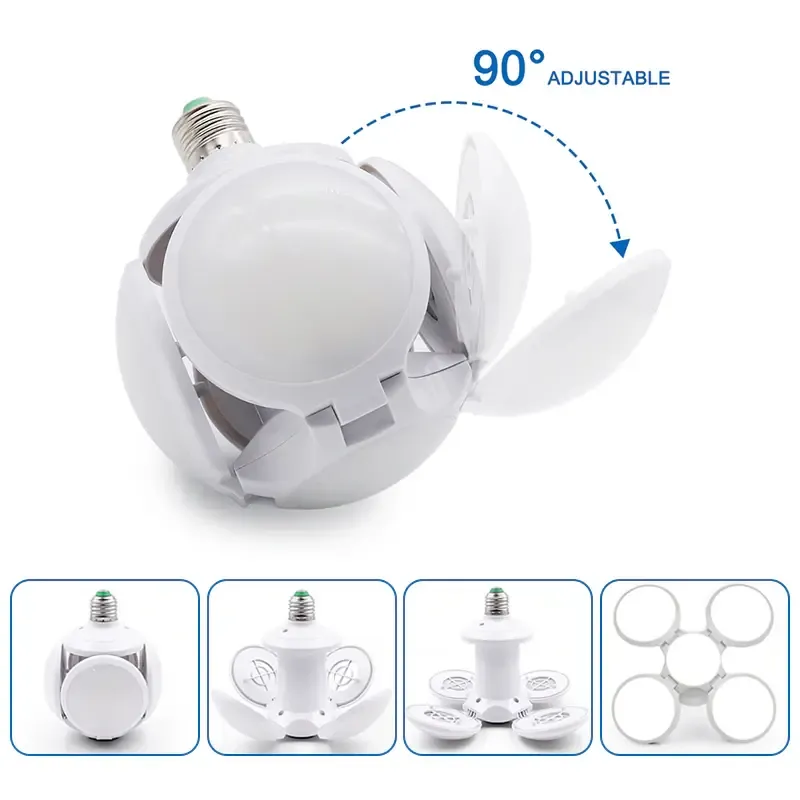 Лампочка люстра світлодіодна розкладна Football UFO Lamp E27 LED лампа для дому на 40 Вт живлення 220В Біла