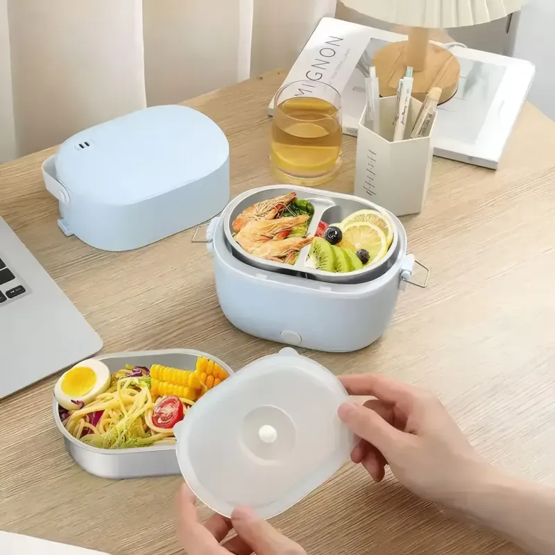 Ланч-бокс з підігрівом об'ємом 1 л на два контейнери з кришками LY-800