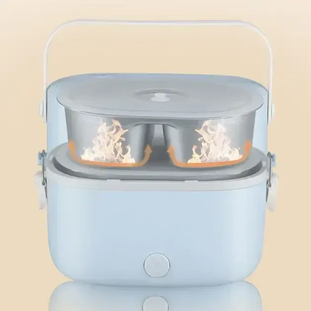 Ланч-бокс з підігрівом об'ємом 1 л на два контейнери з кришками LY-800