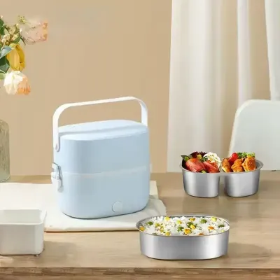 Ланч-бокс з підігрівом об'ємом 1 л на два контейнери з кришками LY-800