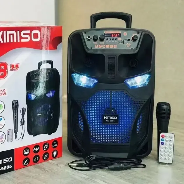 Легка та функціональна колонка-валіза Kimiso QS-5805 з мікрофоном (USB/BT/FM)