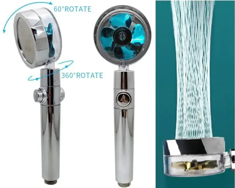 Лейка-насадка для душа з вентилятором (360 градусів, спіральний малюнок води)