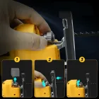 Лобзик з 2 акумуляторами 20V з LED підсвічуванням та нахилом 0-45° у пластиковому кейсі Жовтий