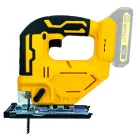 Лобзик з 2 акумуляторами 20V з LED підсвічуванням та нахилом 0-45° у пластиковому кейсі Жовтий