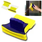 Магнітна щітка для миття вікон із двох сторін Magnetic Double side Cleaner 40мм зі страхувальним шнуром жовто-синя