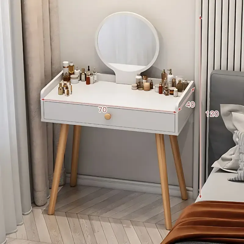 Макіяжний стіл з шухлядою для косметики, туалетний столик з дзеркалом 3008
