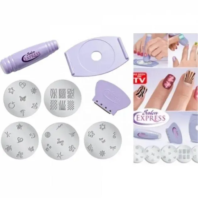 Манікюрний набір для візерунків на нігтях Салон Експрес, стемпінг для манікюру Salon Express