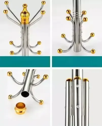 Металева підлогова стійка-вішалка для одягу Coat Rack тренога 16 гачків