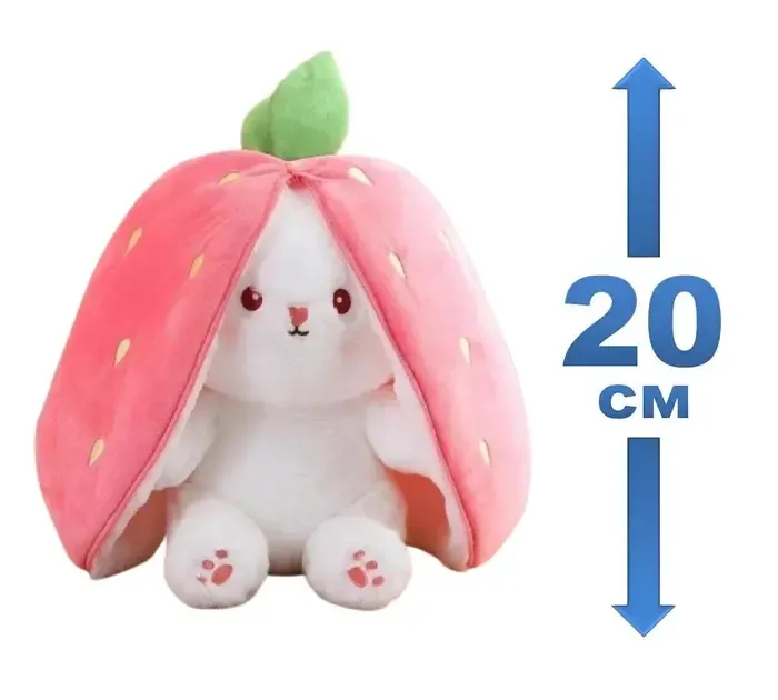 М'яка іграшка кролик-трансформер зайчик у полуниці