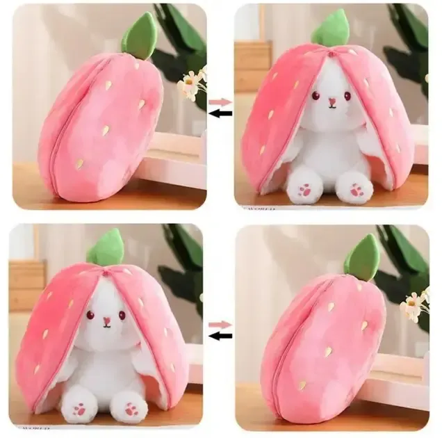 М'яка іграшка кролик-трансформер зайчик у полуниці