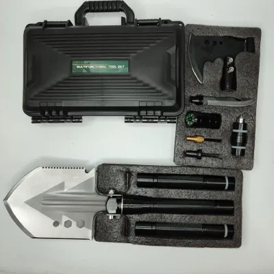 Багатофункціональна лопата для виживання на кейсі лопата, сокира, ніж похідний, розпалювання