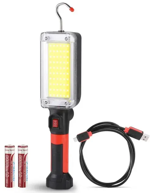 Потужний ліхтар акумуляторний ZJ-8859 Pro COB 20Ват з магнітом та гачком для підвішування