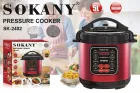 Мультиварка електрична на 5 л потужністю 1000 Вт. Sokany SK-2402 Червона Скороварка на 10 програм