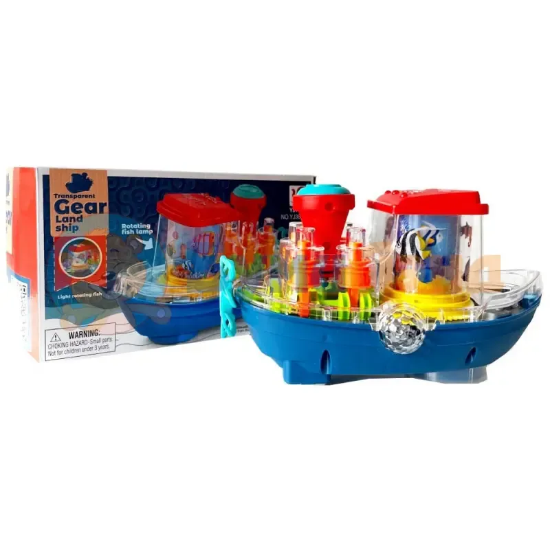 Музичний кораблик (підсвічування, мелодії, колесо вільного ходу, шестерні) YJ 388-67