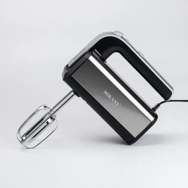 Міксер ручний SOKANY CX-6651 сталь із двома насадками 800 Вт 5 швидкостей