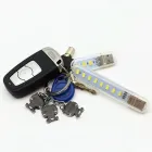 Міні ліхтарик на 8 світлодіодів, USB лампа, LED світильник (холодне біле світло)