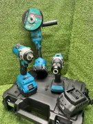 Набір 3в1 акумуляторних інструментів у кейсі: болгарка/шуруповерт/гайковерт