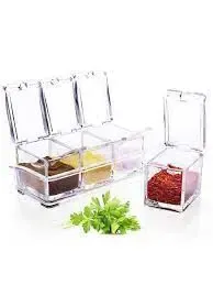 Набір для зберігання спецій 4 відділення Crystal
