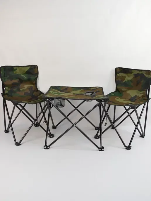 Набір для пікніка стіл та стільці 2шт у сумці / Туристичний столик зі стільцями / Складаний стіл та стільці