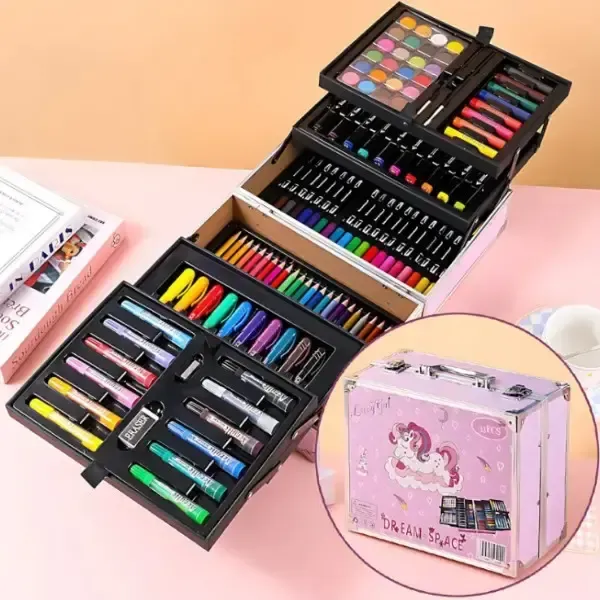 Набір для малювання  133 предметів, дитячий набір для творчості у валізі