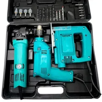 Набір інструментів 3в1 Дриль, Лобзик, Болгарка з набором свердл та біт