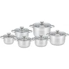 Набір каструль UNIQUE UN-5035 12ін. (2,1 л, 2,9 л, 2,9 л, 3,9 л, 5,1 л, 6,5 л, з кришками)