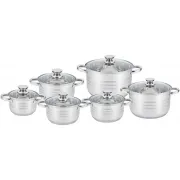 Набір каструль UNIQUE UN-5035 12ін. (2,1 л, 2,9 л, 2,9 л, 3,9 л, 5,1 л, 6,5 л, з кришками)