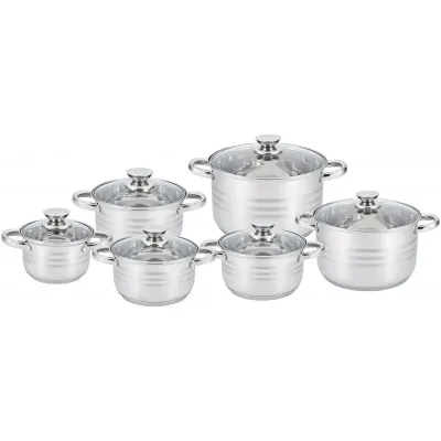 Набір каструль UNIQUE UN-5035 12ін. (2,1 л, 2,9 л, 2,9 л, 3,9 л, 5,1 л, 6,5 л, з кришками)