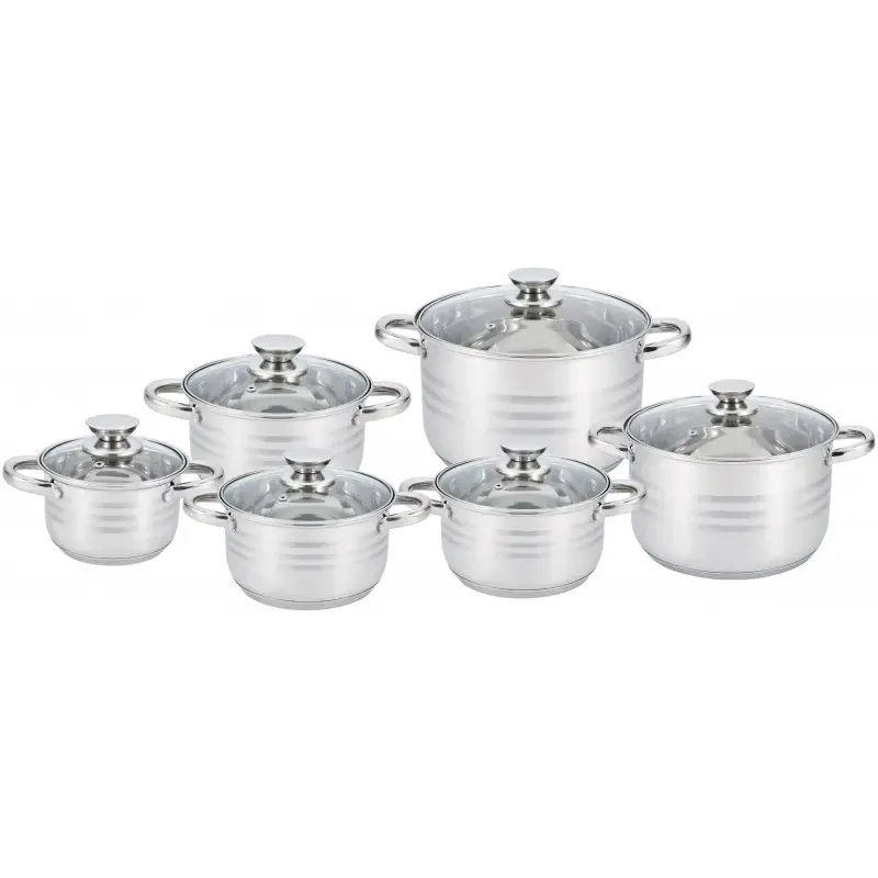 Набір каструль UNIQUE UN-5035 12ін. (2,1 л, 2,9 л, 2,9 л, 3,9 л, 5,1 л, 6,5 л, з кришками)