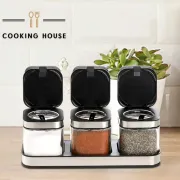 Набір контейнерів для солі, перцю, приправ та спецій Cooking House з кришками та ложками – 3 шт