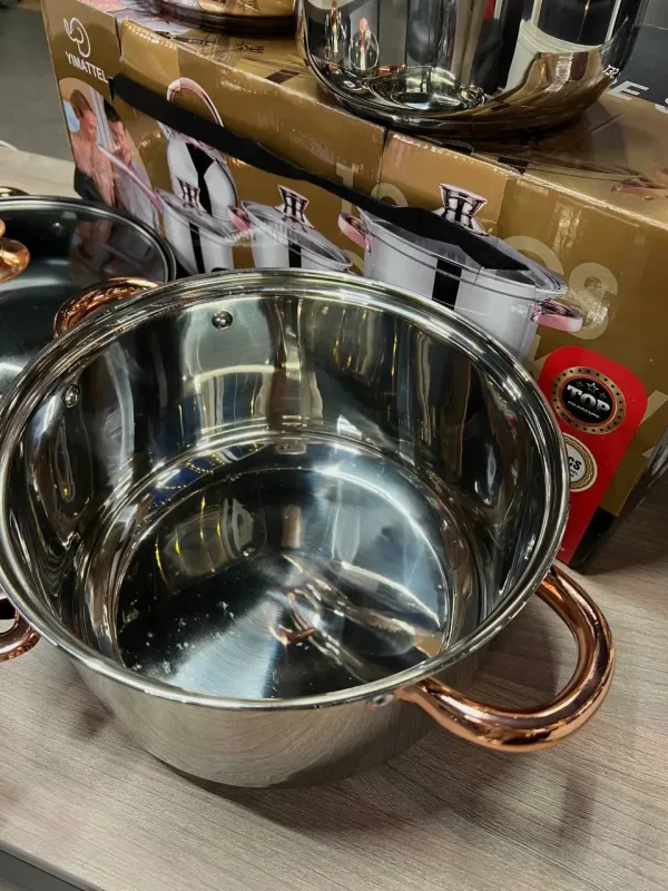 Набір кухонного посуду з нержавіючої сталі Yimattel 12 предметів з індукційним дном