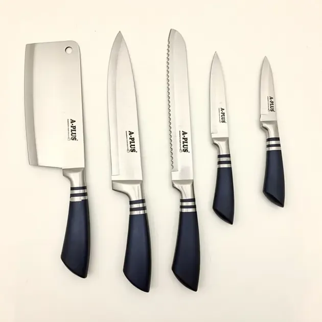 Набір кухонних ножів на підставці, що крутиться A-Plus KF-1004 (8 предметів)