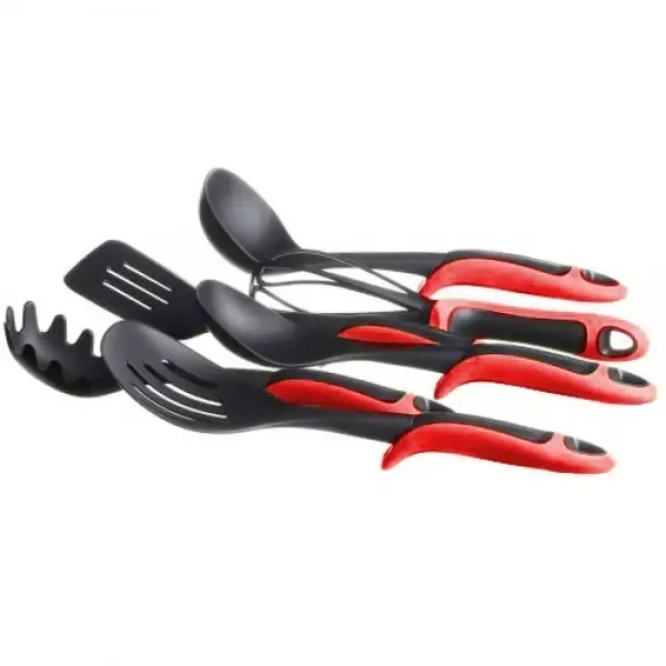 Набір кухонного приладдя ЧЕРВОНИЙ KITCHEN TOOLS, 7 предметів Кухонний набір з підставкою