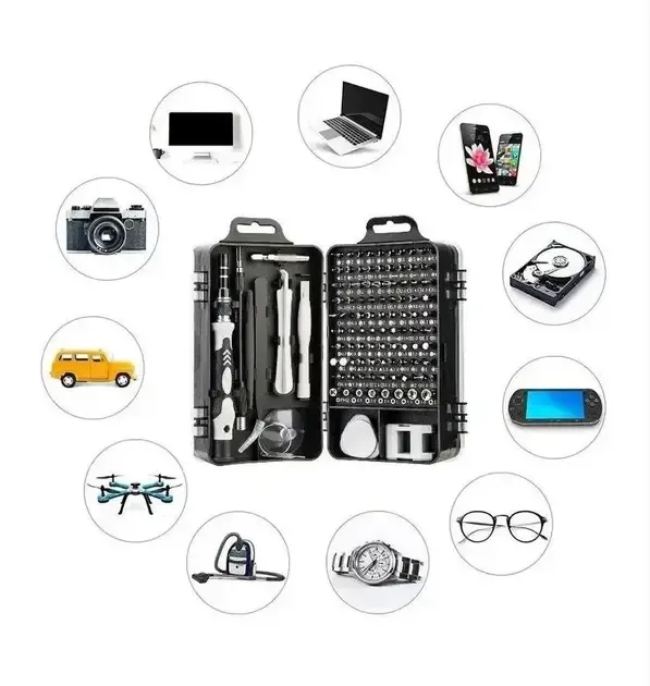 Набір викруток UKC 115 в 1 для ремонту електроніки в боксі