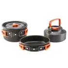 Набір похідного посуду складаний на 2 персони, 3 предмети, алюміній, DS-308 турист