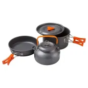 Набір похідного посуду складаний на 2 персони, 3 предмети, алюміній, DS-308 турист