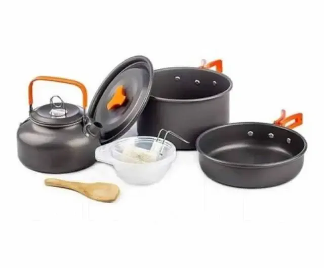 Набір похідного посуду складаний на 2 персони, 3 предмети, алюміній, DS-308 турист