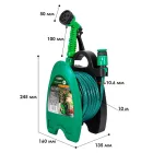 Набір поливальний шланг BlueBird BB-4208 10м на котушці пістолет з розпилювачем 7-ми режимний