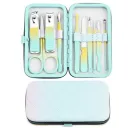 Набір професійний для манікюру/педикюру на 10 предметів м'ятно-жовтий