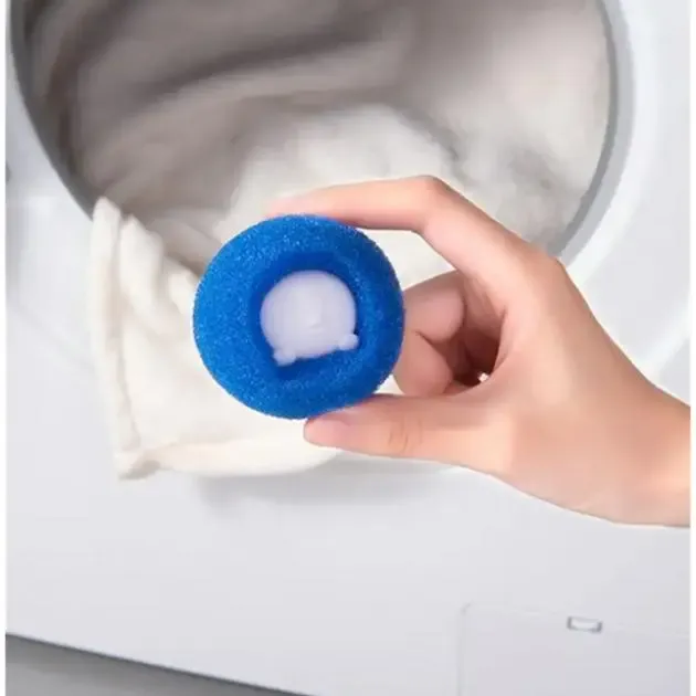 Многоразовые шарики для стирки мячики против шерсти животных ворса волос Korni 2 шт