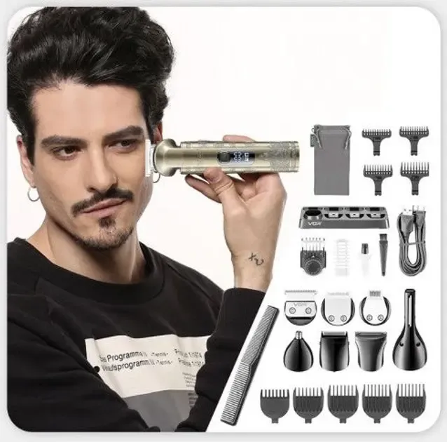 Набір VGR V-110 8в1 Professional для догляду за волоссям, бородою, триммер для носа