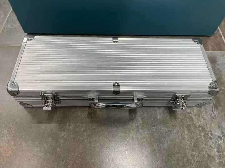 Набір інструментів для барбекю Rainberg AL-5 з нержавіючої сталі в валізі, 5 предметів