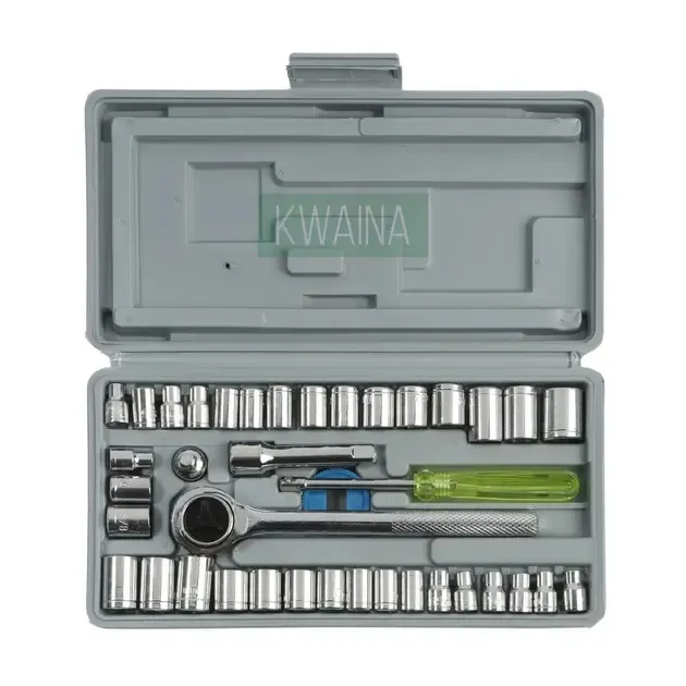 Набір інструментів з 40 предметів у кейсі тріскачка з головками для гаража, будинку, авто